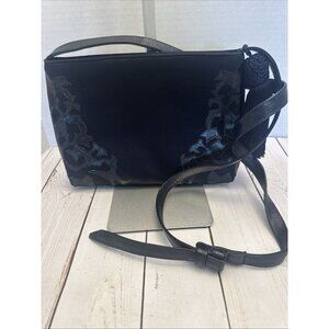 Vintage Sharif USA Navy Satin Evening Shoulder Crossbody Purse 10x7x2” VGUC